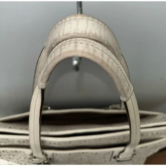 Coach All Leather Taylor Eyelet Shoulder Carryall Handbag tote purse F27391 wht - Picture 9 of 10